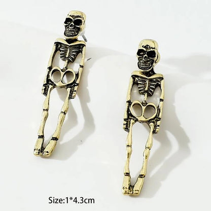 Halloween Skull Simulation Human Skeleton Detachable Stud Earrings