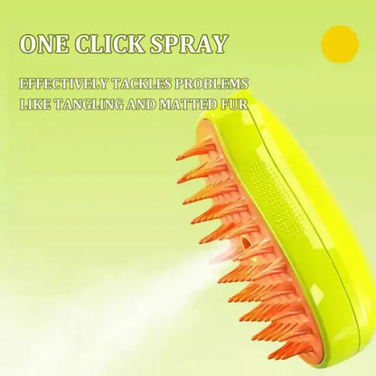 Steamy Pet Brush for Cats & Dogs