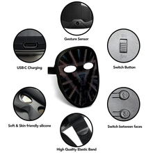 Mr.Bogie Face-transforming LED Mask, Bluetooth App Controlled Mask - USB-C Rechargeable Ultra thin