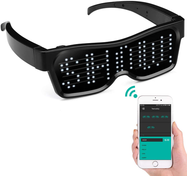 LED Text Glasses App-controlled Bluetooth - PXL Stores