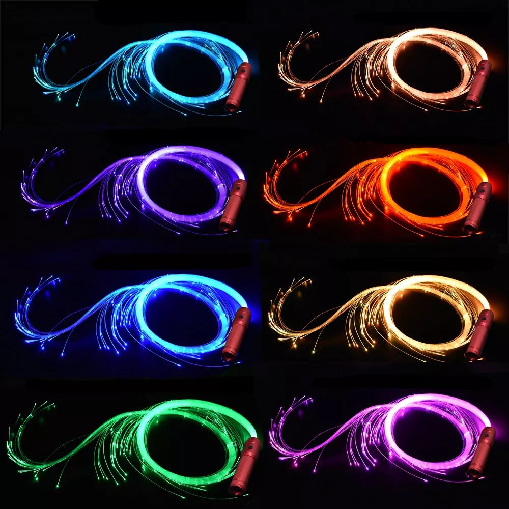 360° Swivel Pixel Whip LED Fiber Optic Whip Light Up Rave Toy Super Bright